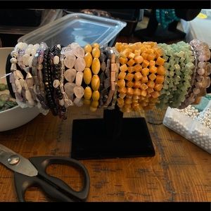 Handmade stretch bracelets sold per the each